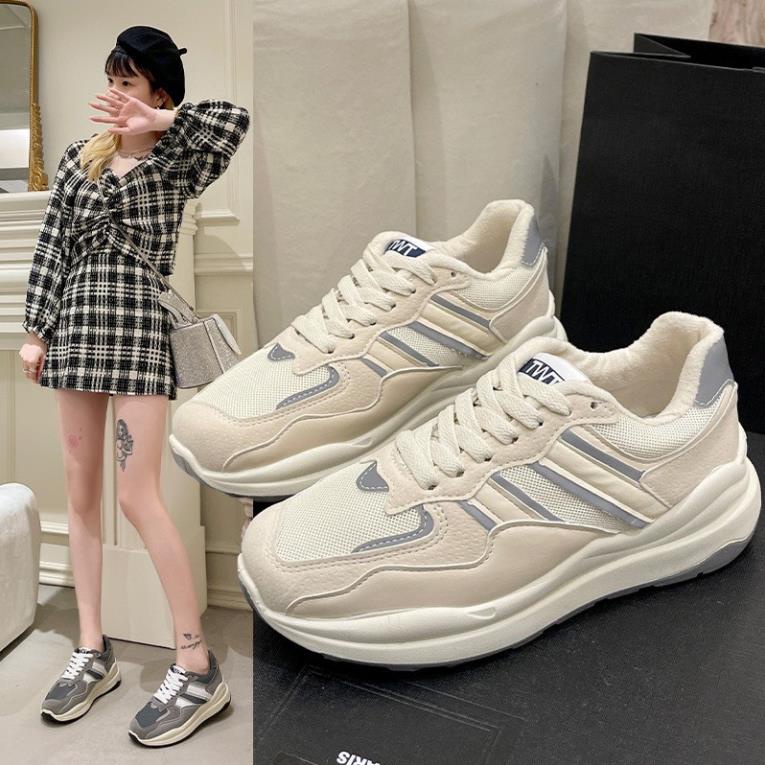 Giày thể thao sneaker nữ màu kèm đế xám , giầy ULZZANG độn đế quảng châu bản đẹp full box hot hit