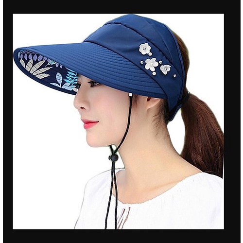 Mũ đính đá chống nắng thời trang, mũ rộng vành đính ngọc chống nắng thích hợp đi biển.