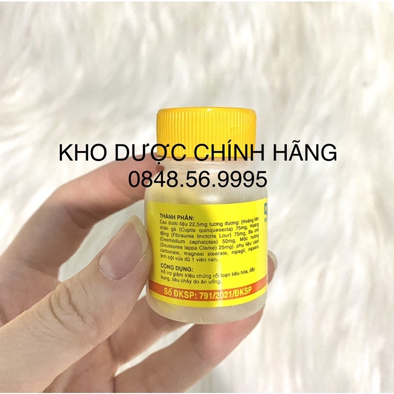 BECBERZINE viên hương liên lọ 80 viên - Giảm triệu chứng rối loạn tiêu hoá, đau bụng, tiêu chảy