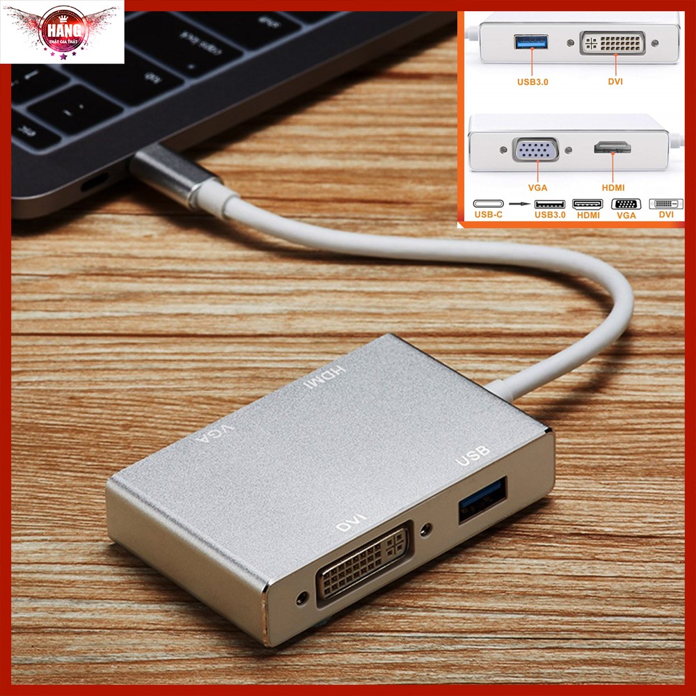 Cáp chuyển USB Type-c ra HDMI, VGA, DVi, USB - hỗ trợ Macbook, Samsung Dex