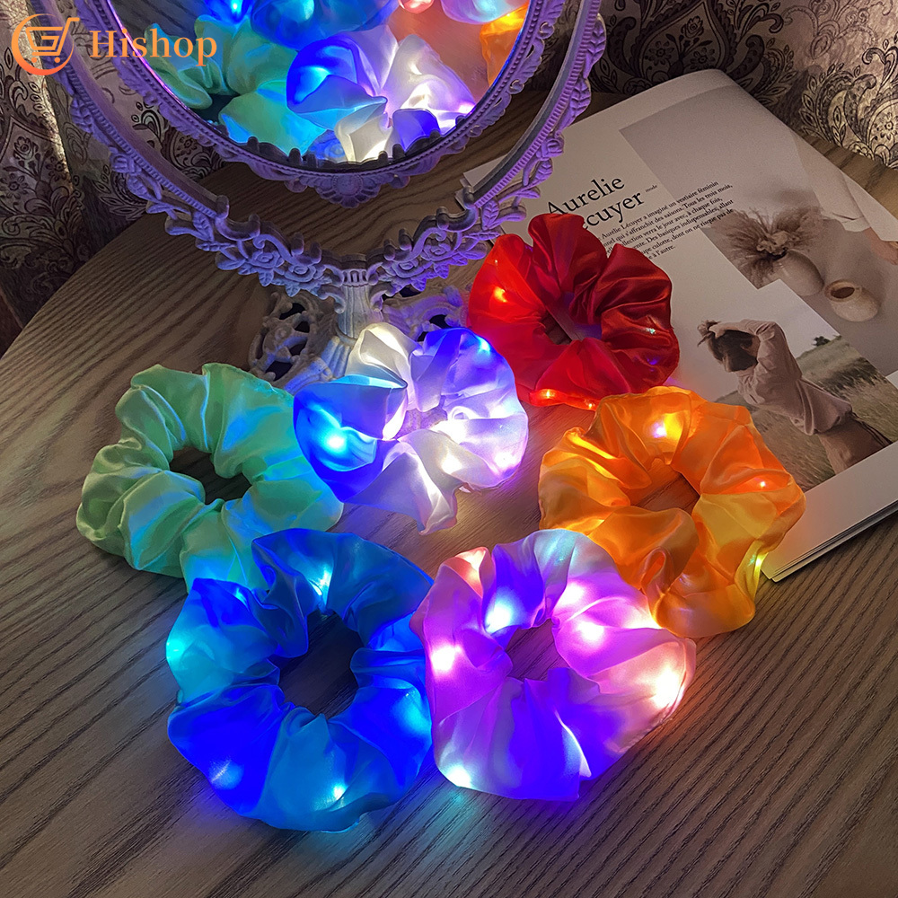 Dây cột tóc gắn đèn LED nhiều màu 3 chế độ điều chỉnh độ sáng thời trang cho nữ