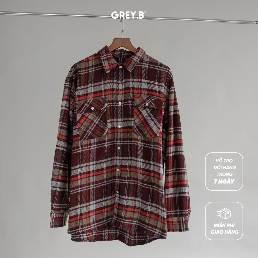 Áo sơ mi Jambangee Flannel Semifit Phong Cách Hàn Quốc