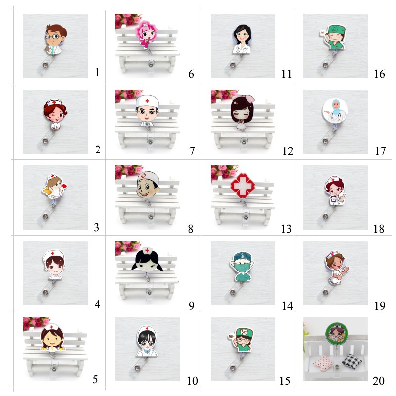 Khóa gắn thẻ tên/huy hiệu hình bác sĩ / y tá độc đáo