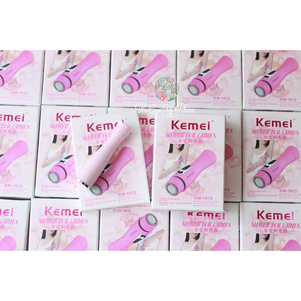 Máy Cạo Lông Kemei cao cấp + pin - tẩy nhanh tất cả các lông nách,lông tơ trên toàn cơ thể(full box , hộp)