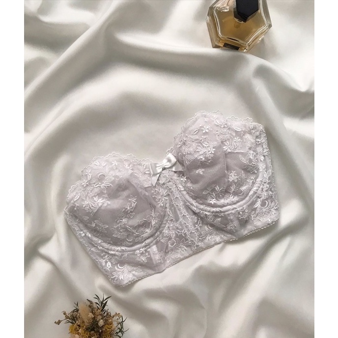 Áo corset ren trắng croptop 2hand