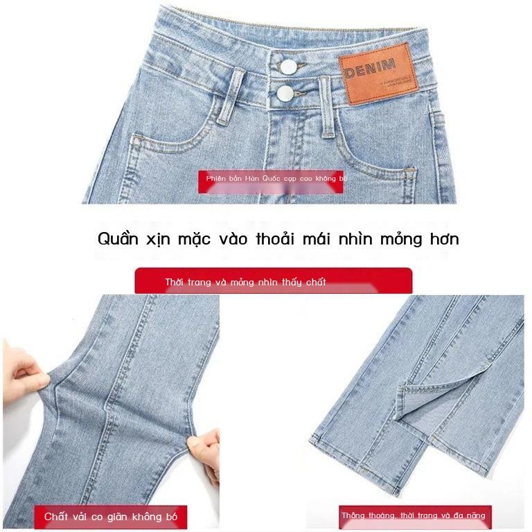 Quần Nữ Ống Loe denim Với Phần Đầu Xẻ