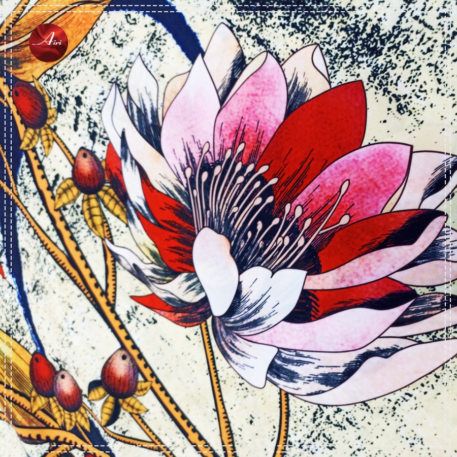 Áo dài nữ cổ tròn hoa tiết 3d chìm lụa nhật cao cấp - Áo dài Airi