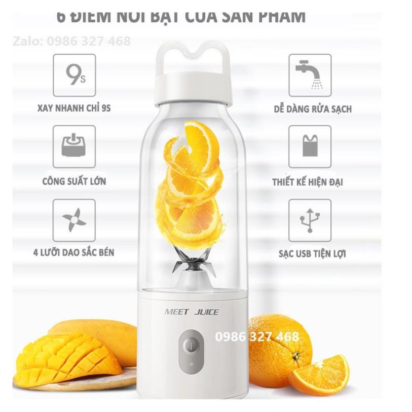 [LOẠI 1] Máy Xay Sinh Tố Đa Năng Cầm Tay Meet Juice - Xay cực nhanh 9s, Siêu Bền Cao Cấp, An Toàn