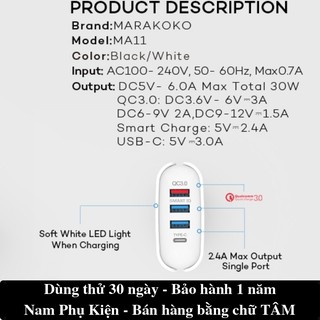 Củ Sạc Quick Charge 3.0 Marakoko