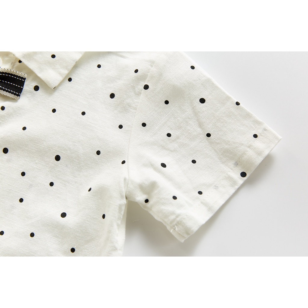 Áo Liền Quần Họa Tiết Chấm Bi Phong Cách Hàn Quốc Mới Cho Bé