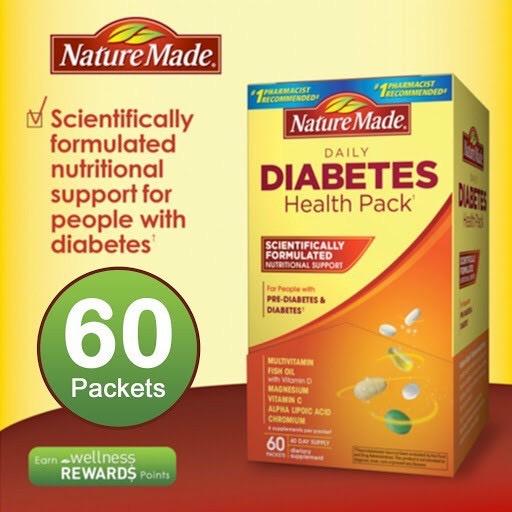 Nature Made DAILY Diabetes Hổ trợ tiểu đường hộp 60 gói