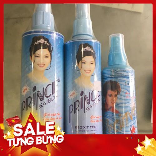 Keo xịt tóc Prince Sài Gòn, gôm vuốt Thu Ngọc giúp cứng, bóng tóc cho nam nữ, giữ nếp lâu 270ml - Hàng nhập khẩu