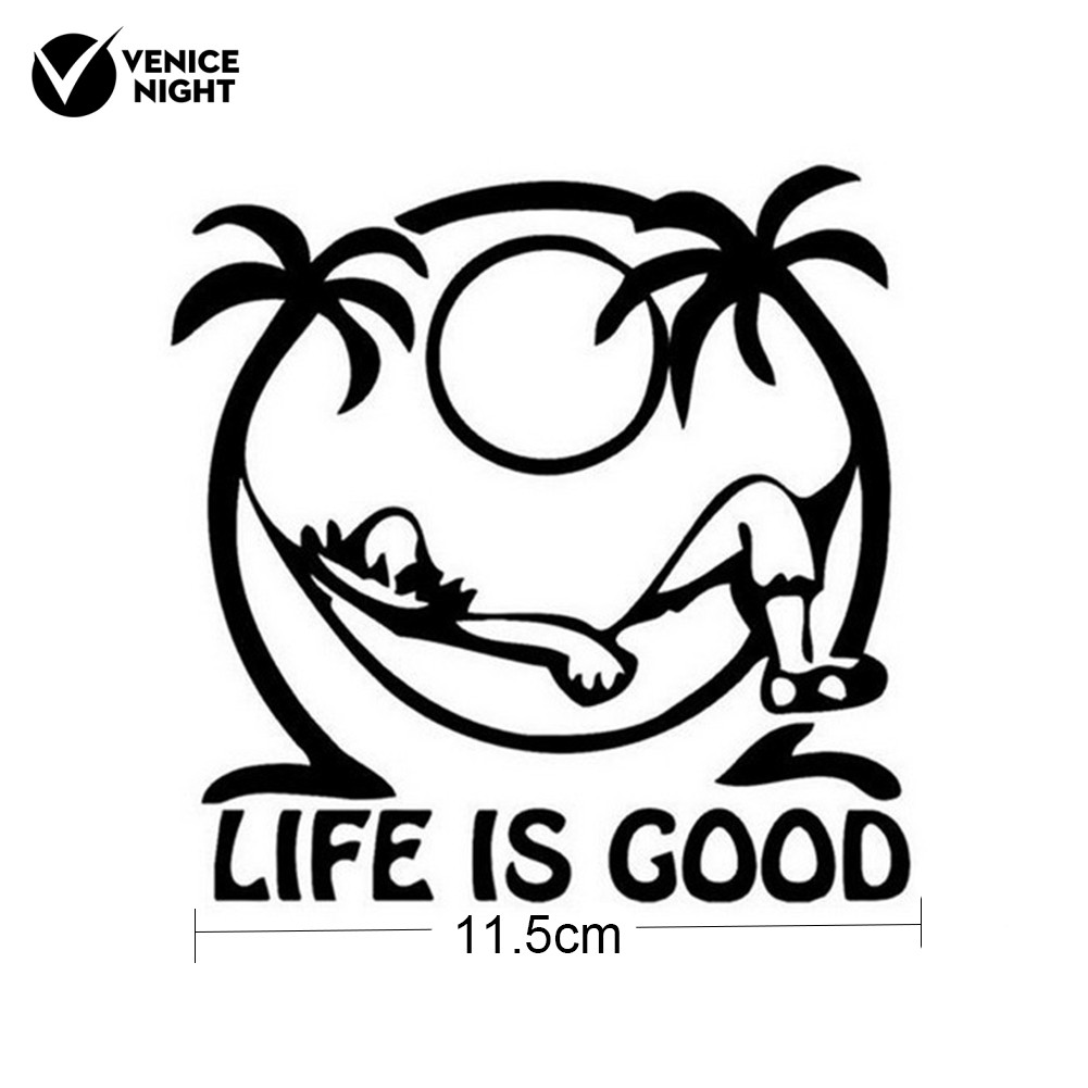 Decal dán trang trí phản quang " Life is good " cho xe hơi / xe tải