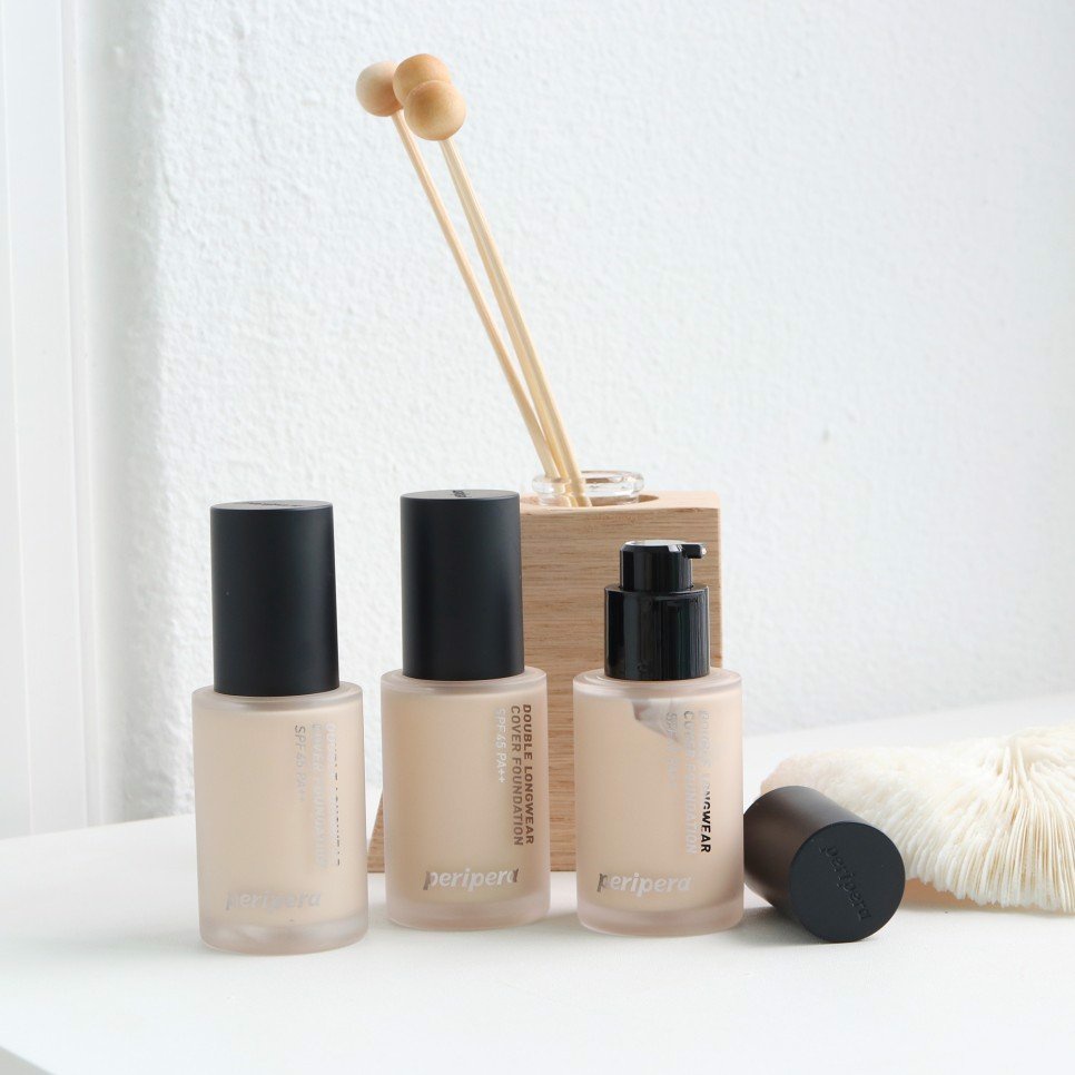 Kem nền che phủ cao mịn da và tự nhiên PERIPERA Double Longwear Cover Foundation