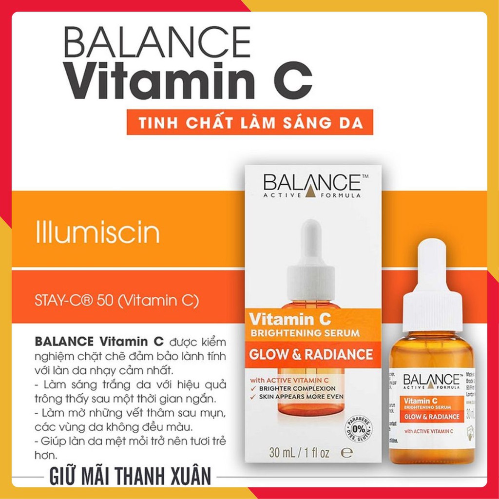 [TOP BÁN CHẠY] Serum Trắng Da, Mờ Thâm Balance Active Formula Vitamin C Brightening 30ml [GIÁ CỰC RẺ]