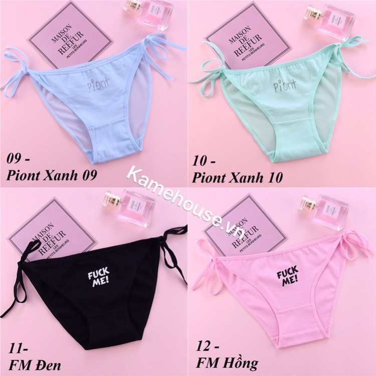 (FM đen về hàng) Quần lót cotton cột dây in chữ "Fuck me" - rất sexy | BigBuy360 - bigbuy360.vn
