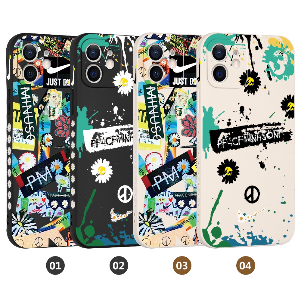 Ốp Điện Thoại Mềm Họa Tiết Hoa Cúc Phong Cách Graffiti Cho iPhone 11 12 13 Pro Max 12 13 #K064