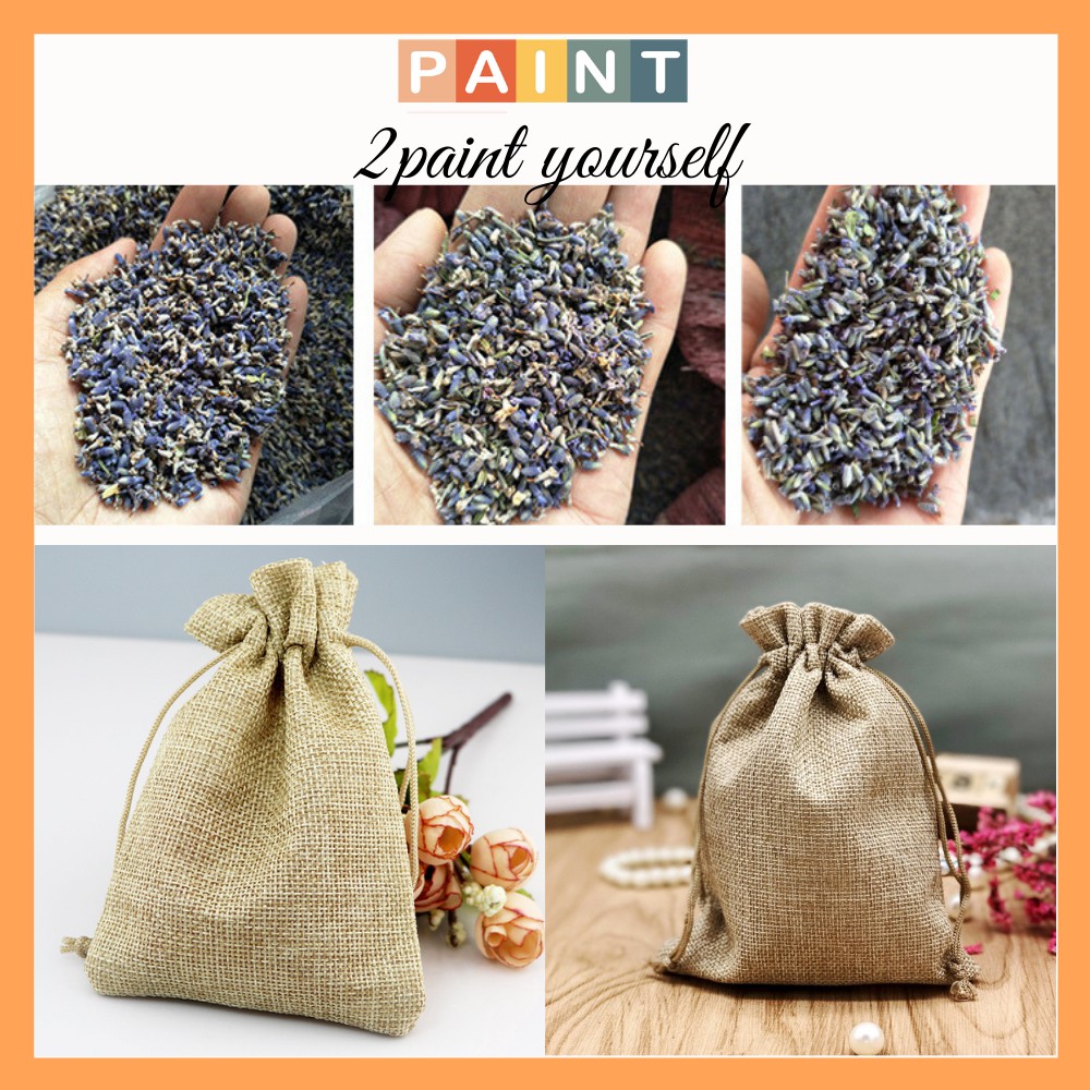Túi thơm phòng hoa lavender oải hương thơm ngát trang trí chất liệu vải bố, vintage decor