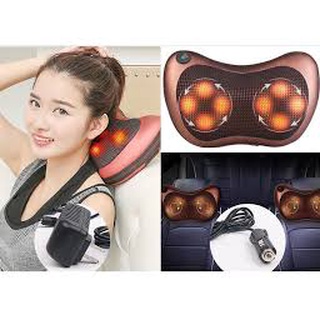 Gối massage cổ hồng ngoại 8 bi xoay 2 chiều công nghệ nhật bản - máy mát xa cổ vai gáy