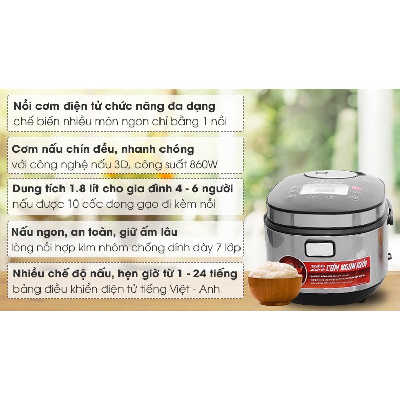 NỒI CƠM ĐIỆN TỬ 1.5L SUNHOUSE MAMA SHD8915