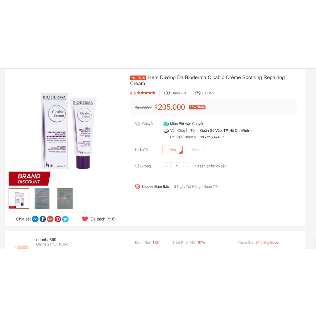 Kem Dưỡng Phục Hồi Da Tổn Thương Bioderma Cicabio Crème | BigBuy360 - bigbuy360.vn