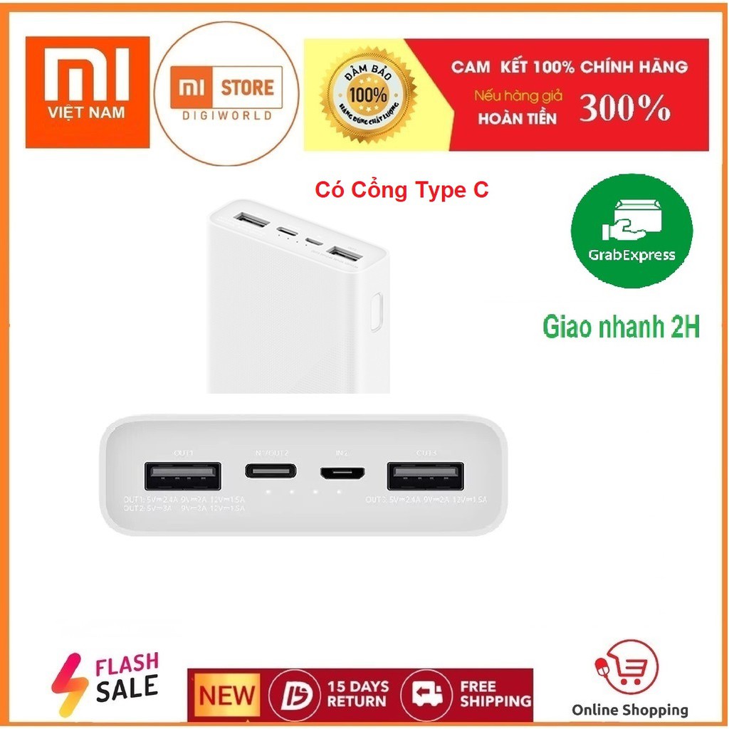 Pin sạc dự phòng Xiaomi gen 3 20000 mAh sạc nhanh 18W