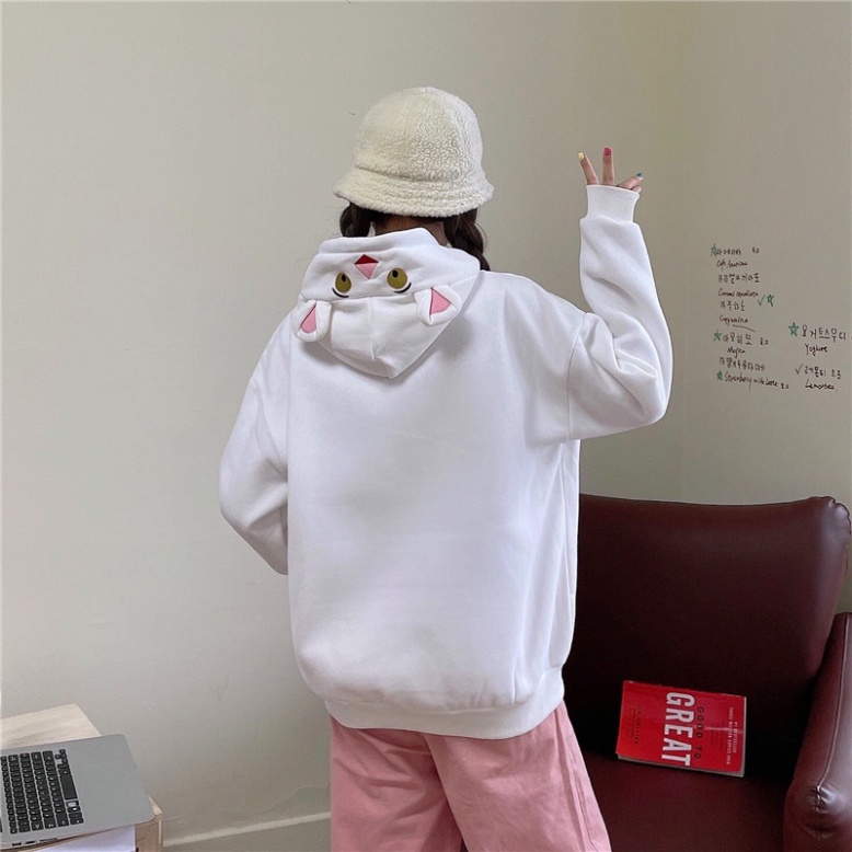 Áo hoodie nỉ lót bông báo hồng siêu dày ấm unisex nam nữ