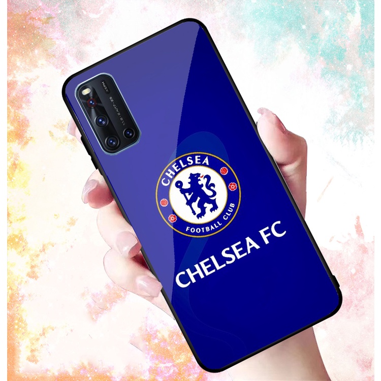 Ốp Lưng VIVO V19  mặt kính cường lực cao cấp In hình Câu Lạc Bộ Bóng Đá