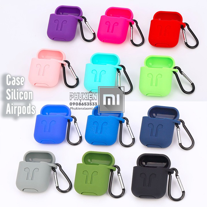 Túi Silicon Cho tai nghe AirPods kèm móc ( không kèm tai nghe )