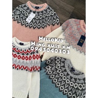 Áo len riềm ziczac bé gái