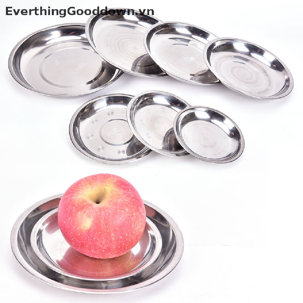 Everthingood Đĩa Tròn Bằng Thép Không Gỉ Đường Kính 14-26cm