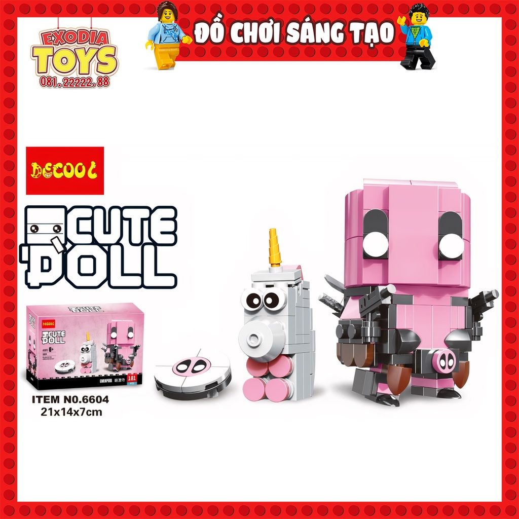 [KHÔNG HỘP] Xếp hình BrickHeadz Marvel Siêu Anh Hùng Gwenpool - Đồ Chơi Lắp Ghép Sáng Tạo - DECOOL 6