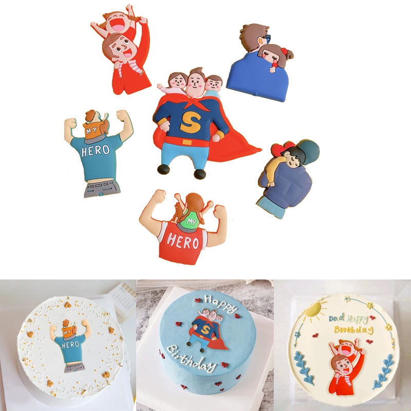 [Spot] Mô hình trang trí bánh kem ngày của cha và con cái chất lượng cao