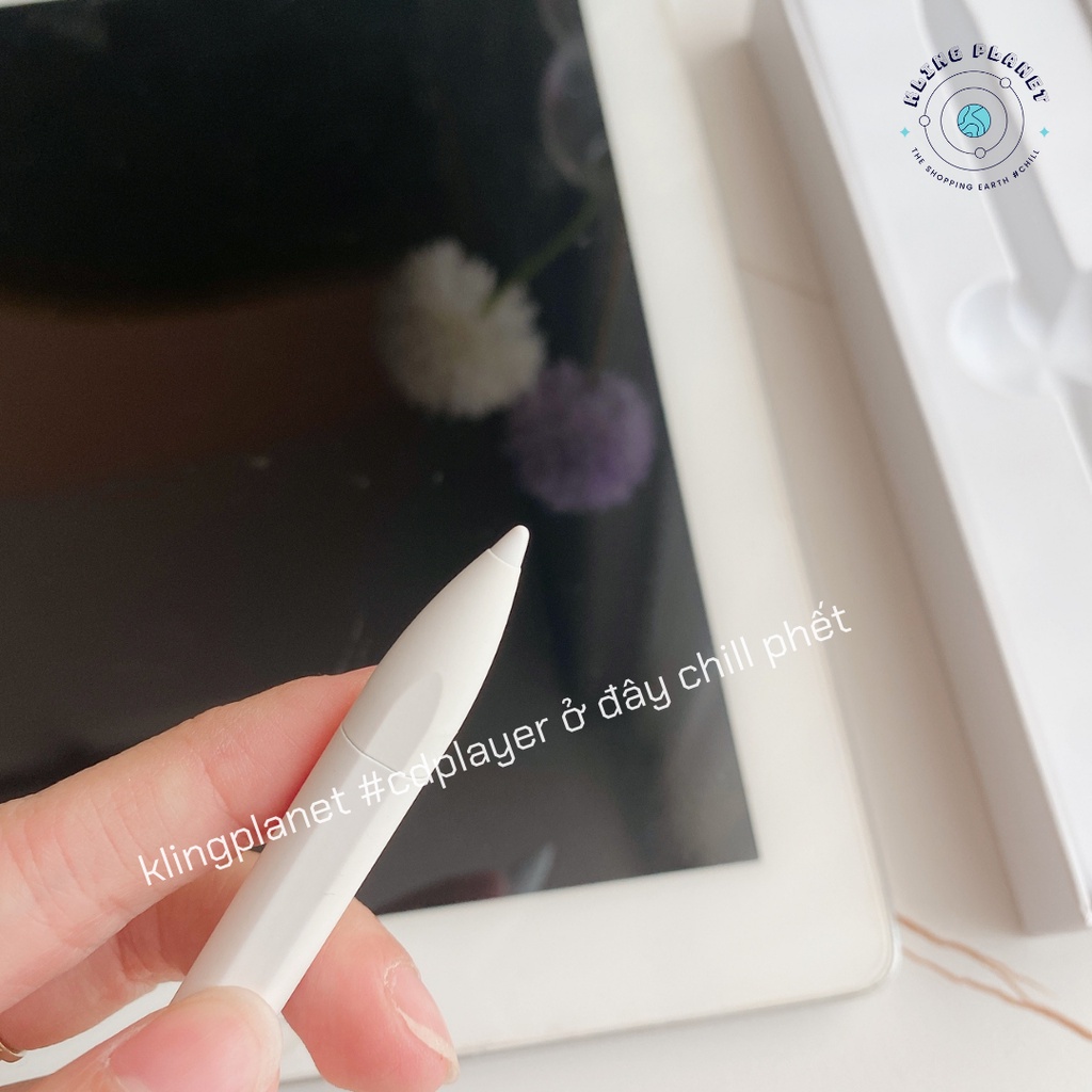 [TẶNG KÈM BAO DA HANDMADE] Bút cảm ứng STYLUS PENCIL GEN4 cổng sạc DC màu trắng dùng cho ipad, máy tính bảng, điện thoại