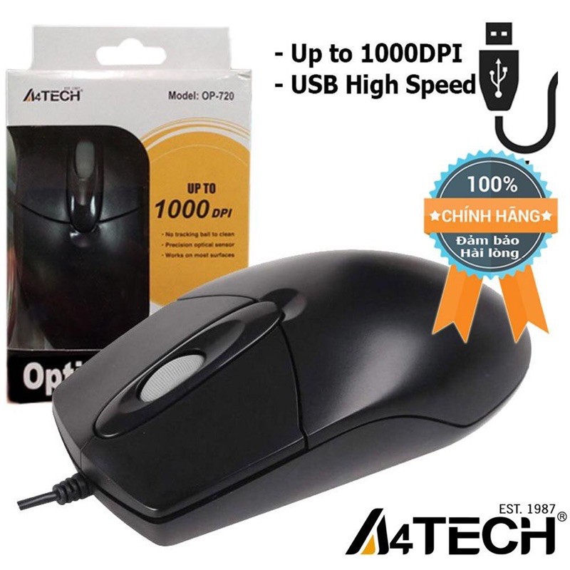 CHUỘT MÁY TÍNH A4TECH 720 USB GAME siêu trâu sử dụng cho máy vi tính để bàn hoặc.....