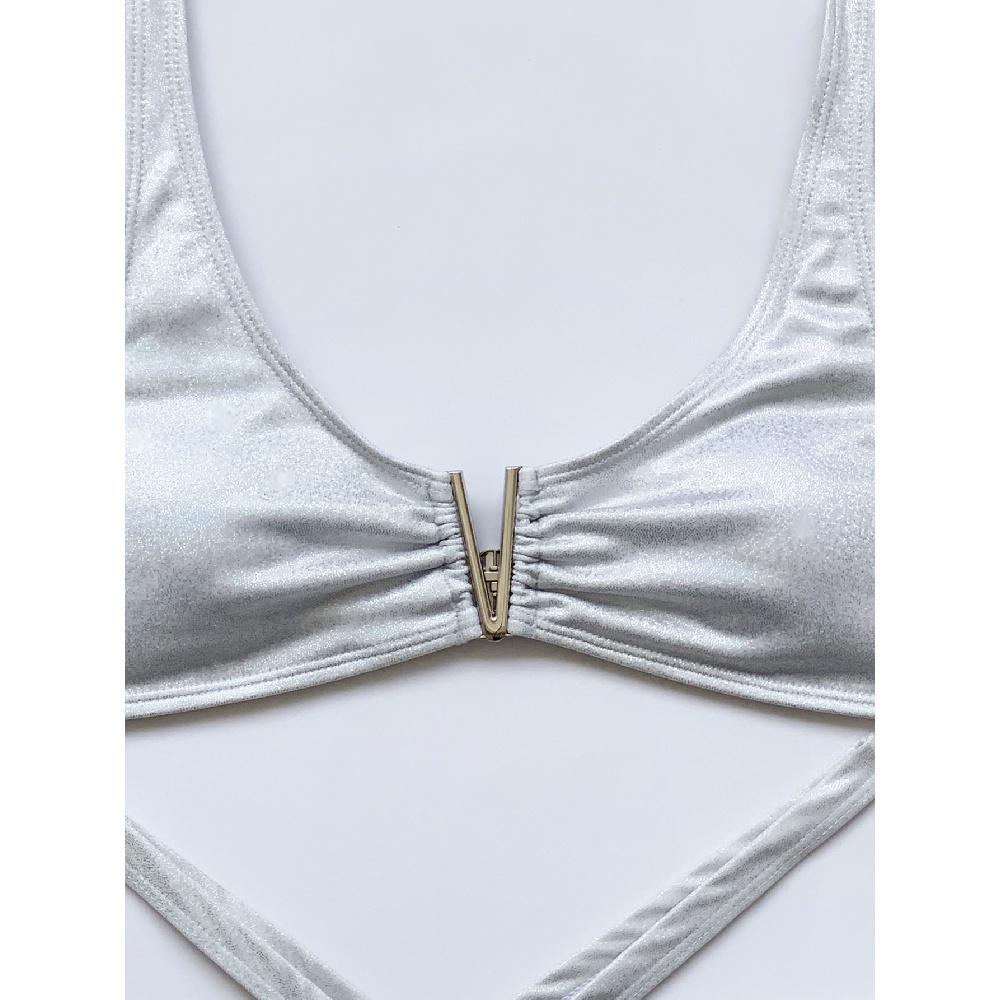 Metal V Shape Padded Silvery Women Bikini Sets ZJ12 | BigBuy360 - bigbuy360.vn