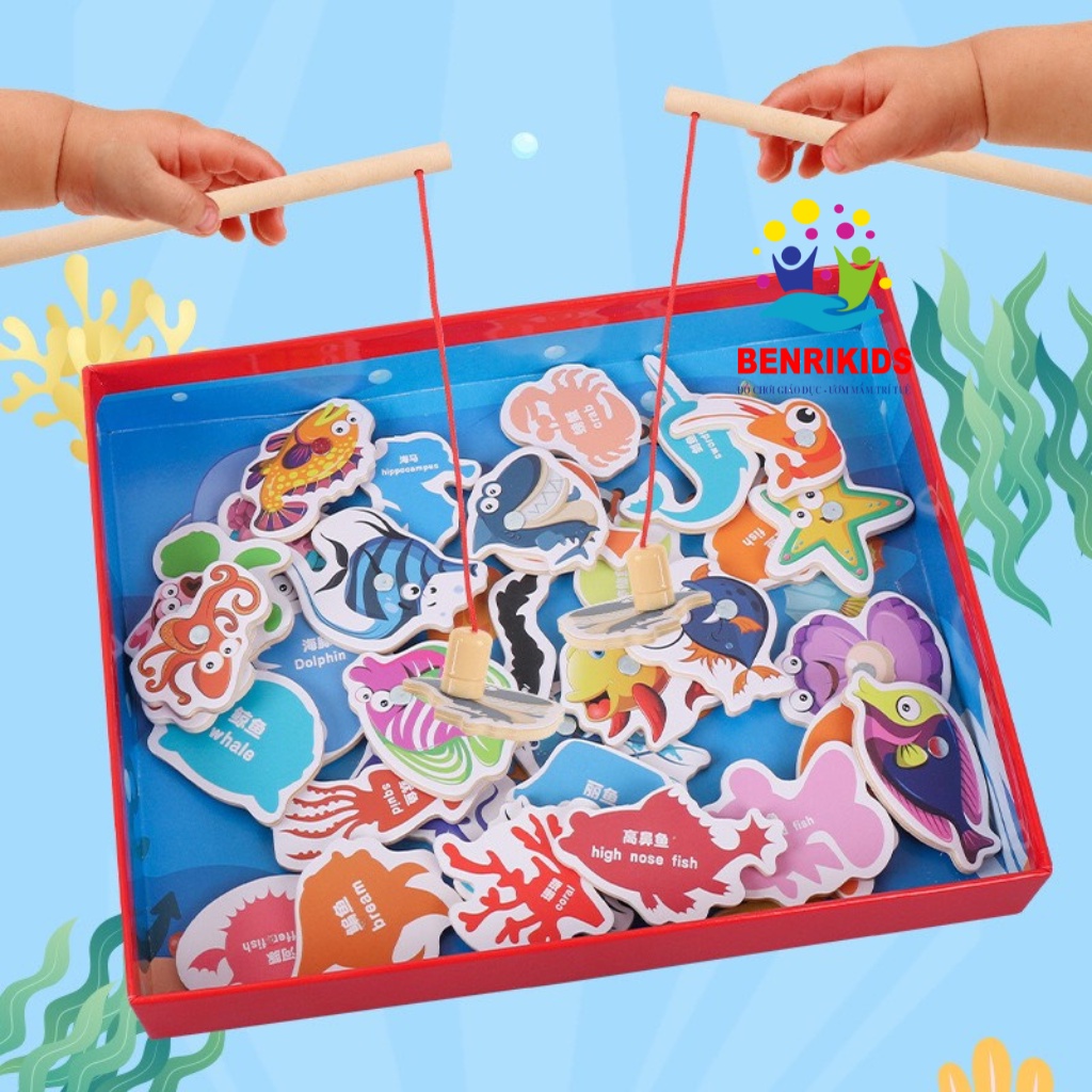 Bộ Đồ Chơi Cho Bé Tập Câu Cá Bằng Gỗ Benrikids Rèn Luyện Khả Năng Khéo Léo Và Tập Trung Cho Bé