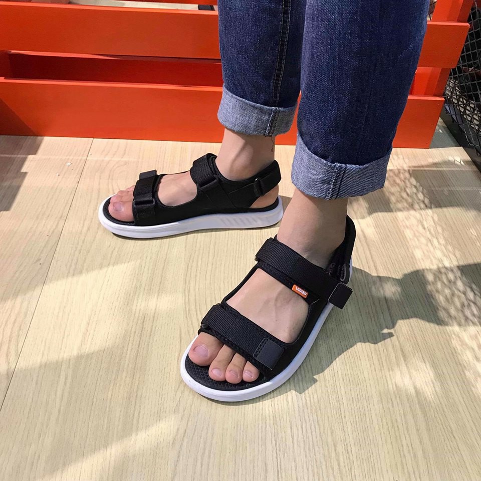 Giày Sandal Vento Đi Học Nam Nữ SD-NB02 Màu Đen Trắng