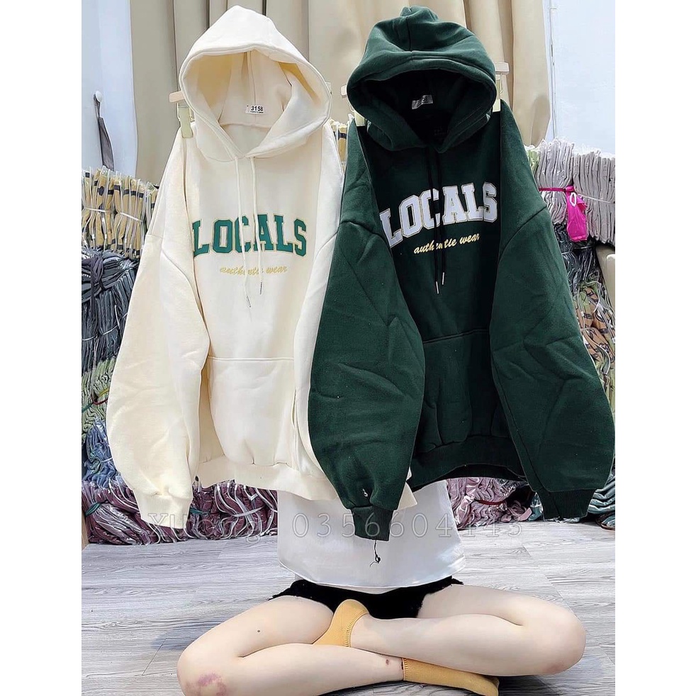 Áo hoodie,Áo nỉ bông in hình chữ LOCALS cực hot form rộng phong cách Hàn Quốc