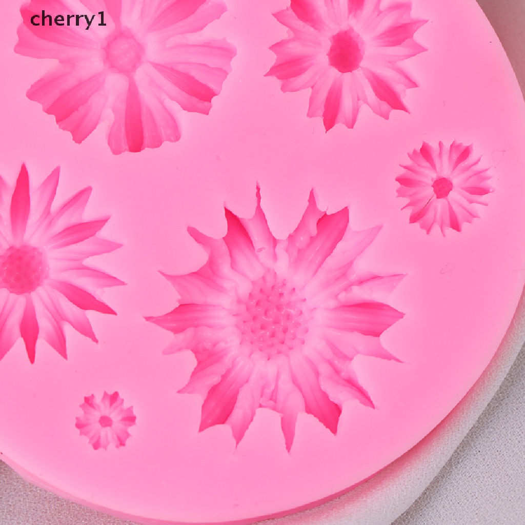 [cherry1] Khuôn Silicon Dập Nổi Hình Cánh Hoa Hướng Dương 3D Trang Trí Bánh Kem [Mới]
