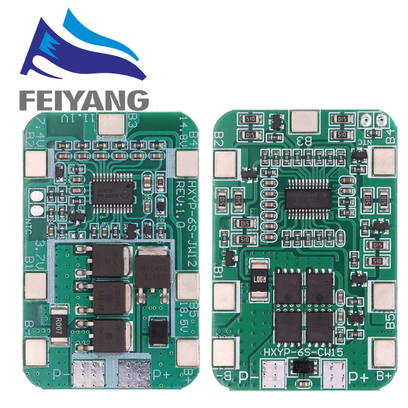 Bảng Mạch Sạc Pin Lithium 6S 22.2V 25.2V 14A 20A 18650 Li-ion Kèm Mô Đun Cân Bằng PCB BMS 6 Ngăn