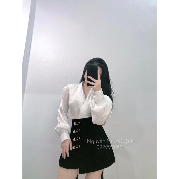 SET ÁO SƠ MI CHÂN VÁY NHUNG