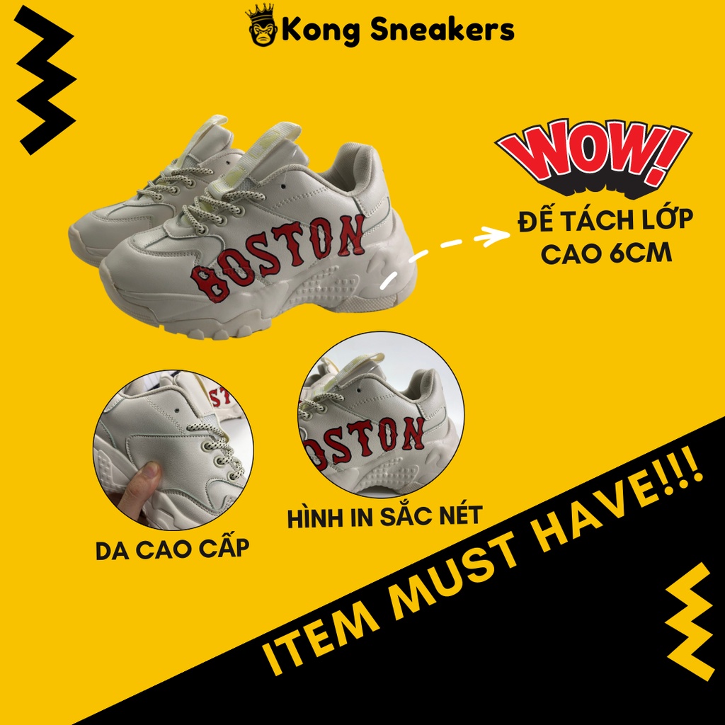 Giày Thể Thao Nam Nữ Chunky Đế Tăng Chiều Cao Bston LA NY Tặng Kèm BOX HOT 2021