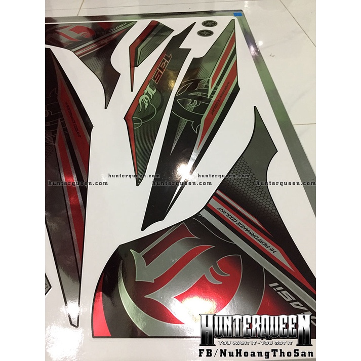 Tem rời dán xe Exiter 135 đen (2011-2014). LC chất liệu crom cao cấp