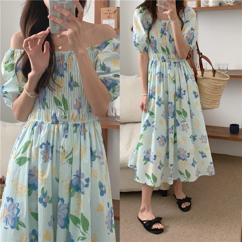 Đầm Dài In Hoa Phong Cách Thời Trang 51778