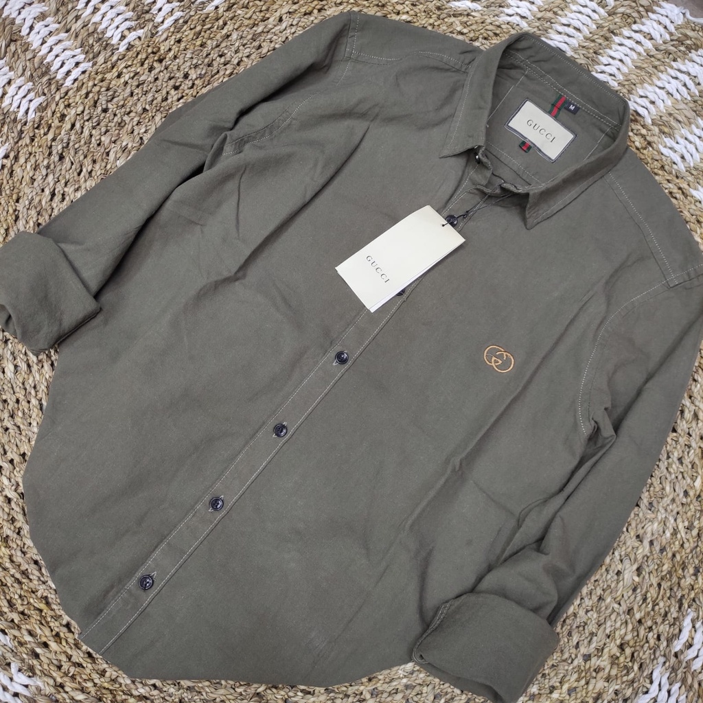 Nhập Khẩu Gucci Áo Sơ Mi Nam Tay Dài / Áo Sơ Mi Trơn Chính Hãng Mới Nhất Công Sở / Áo Sơ Mi Nam