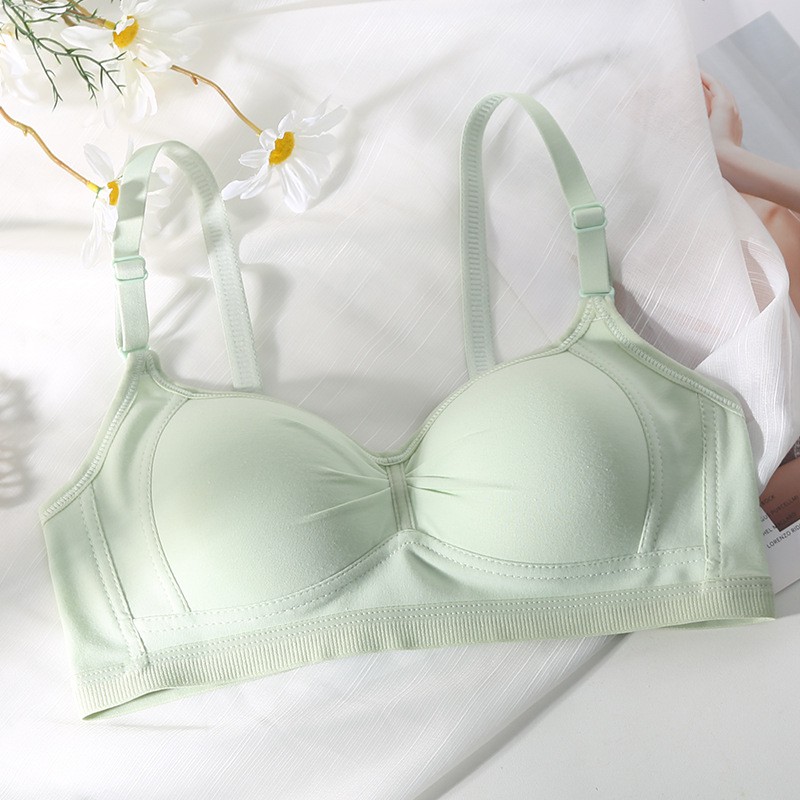 Áo Bra bralette áo ngực áo lót nữ cotton tinh khiết không gọng đệm mỏng màu Phấn nhẹ sinh phù hợp cho cả ngực nhỏ_AL56