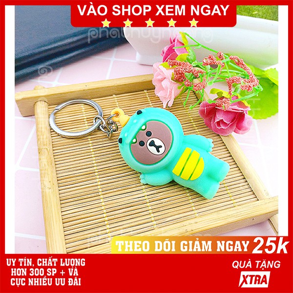 Móc khóa gấu Brown mặc áo khủng long 🧸 FREESHIP  Móc khóa gấu Brown mặc áo khủng long ✓Giá rẻ ✓Dễ cưng - Phát Huy Hoàng