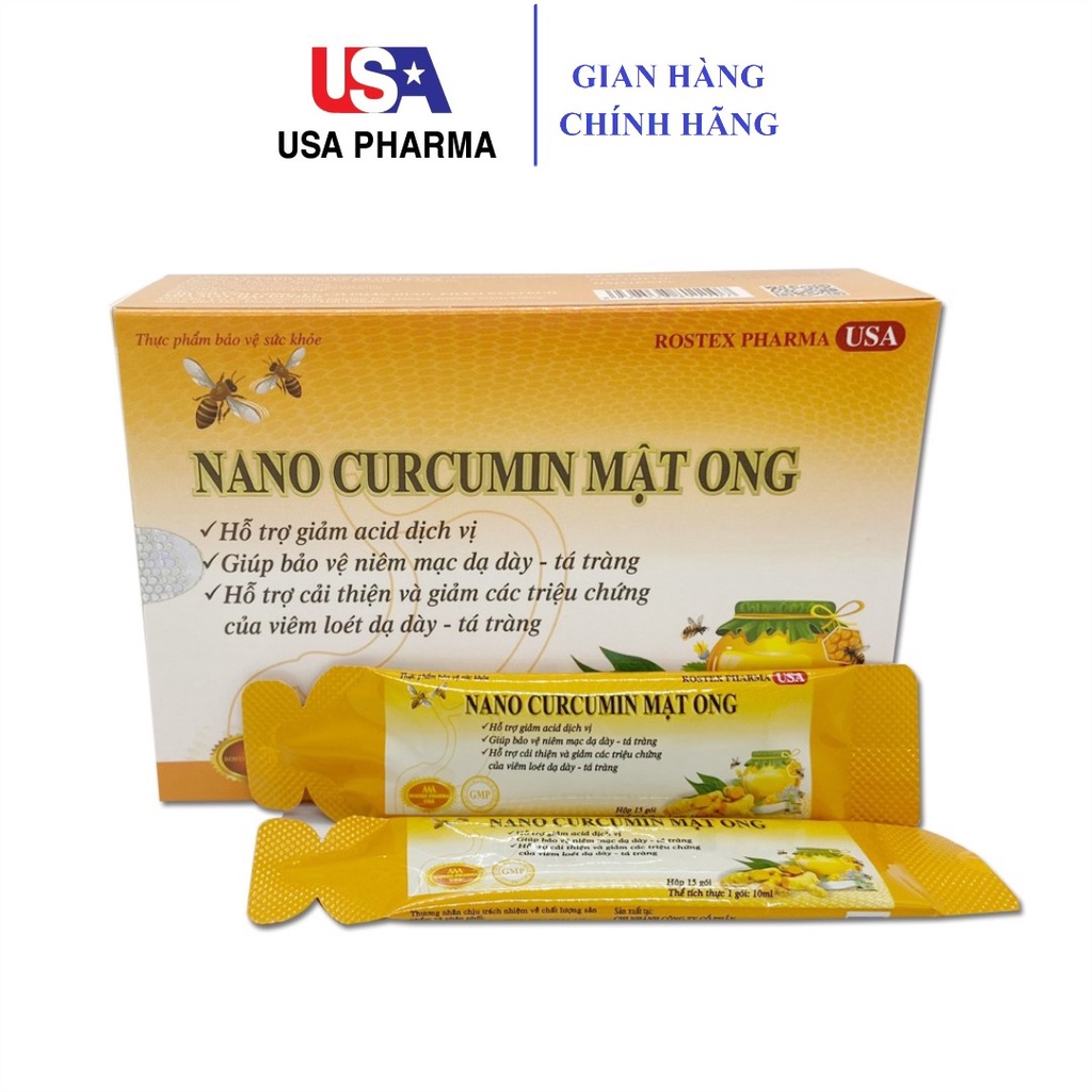 Nghệ Nano Curcumin Mật Ong ROXTECH giảm đau viêm loét dạ dày tá tràng 15 gói