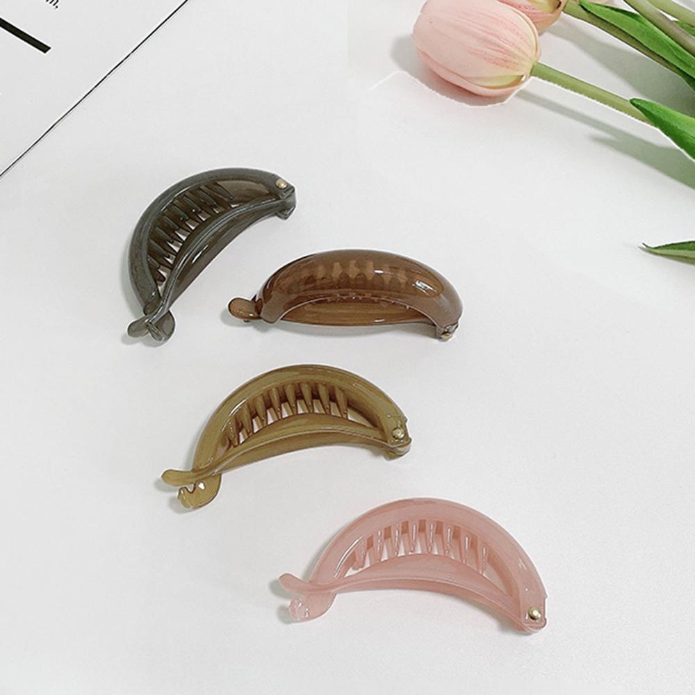 Giá Đỡ Kẹp Tóc Đuôi Ngựa Bằng Nhựa Trong Suốt Lấp Lánh Cho Nữ